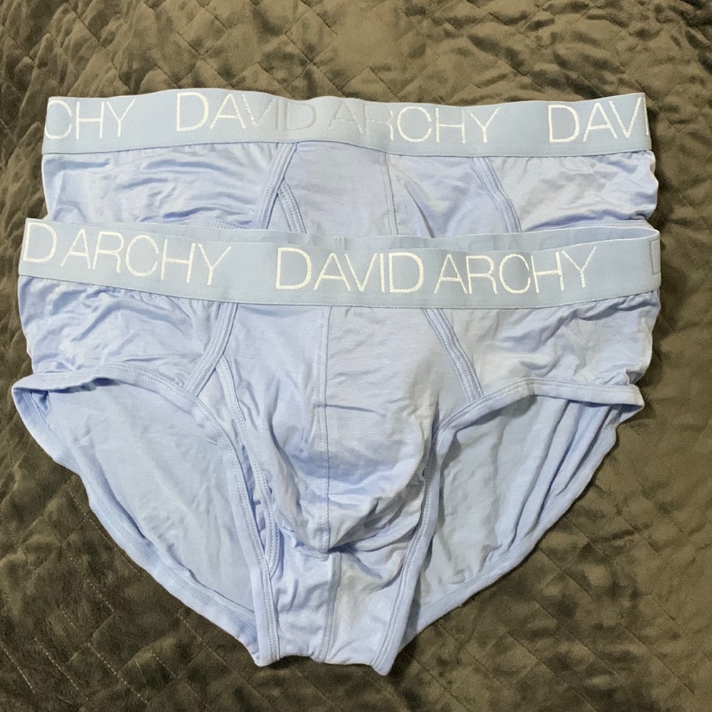Light Blue David Archy Microfiber Brief w/Fly